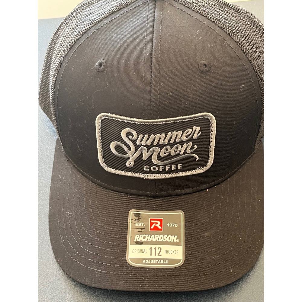 Richardson Summer Moon Coffee Trucker Hat Black Adjustable‎ Est 1870